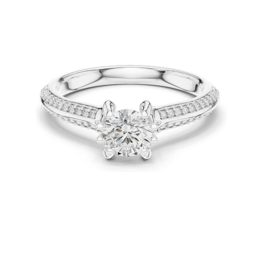 0.802 CT Round Brilliant Lab Diamond Ring for Women | VVS-VS EF Clarity | 18KT, 14KT, 10KT Gold & 925 Silver | Moissanite Options | Rose, Yellow, White Gold