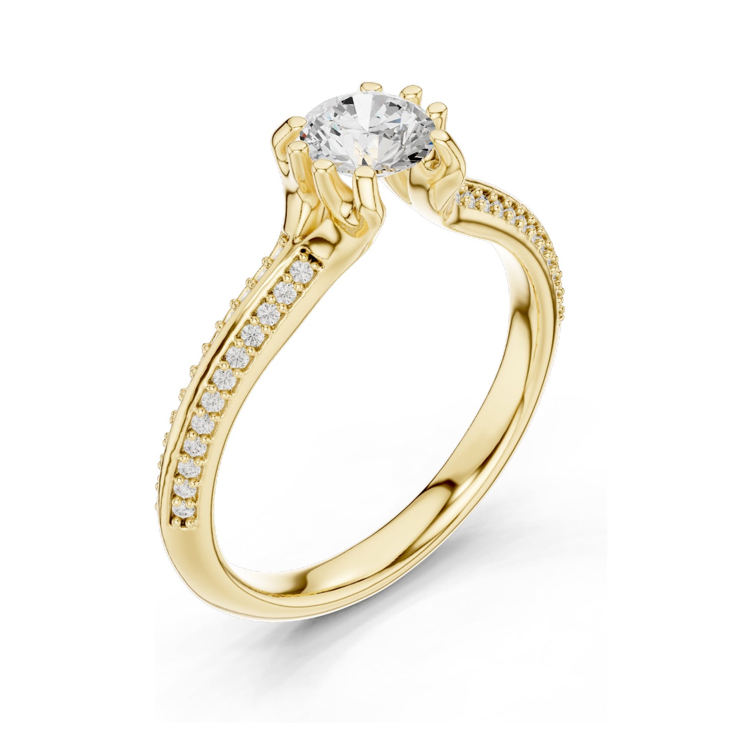 0.802 CT Round Brilliant Lab Diamond Ring for Women | VVS-VS EF Clarity | 18KT, 14KT, 10KT Gold & 925 Silver | Moissanite Options | Rose, Yellow, White Gold