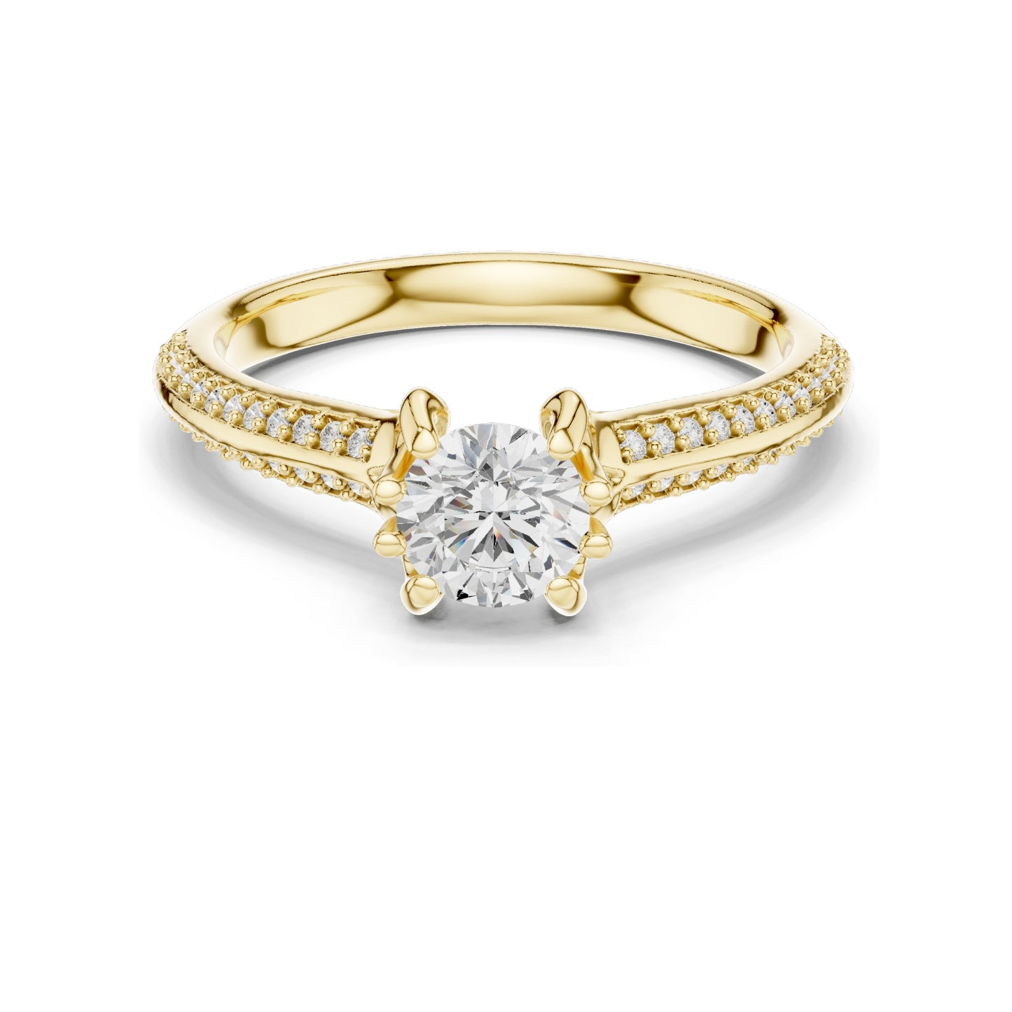 0.802 CT Round Brilliant Lab Diamond Ring for Women | VVS-VS EF Clarity | 18KT, 14KT, 10KT Gold & 925 Silver | Moissanite Options | Rose, Yellow, White Gold