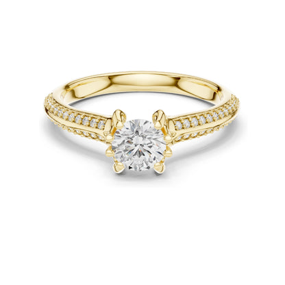 0.802 CT Round Brilliant Lab Diamond Ring for Women | VVS-VS EF Clarity | 18KT, 14KT, 10KT Gold & 925 Silver | Moissanite Options | Rose, Yellow, White Gold