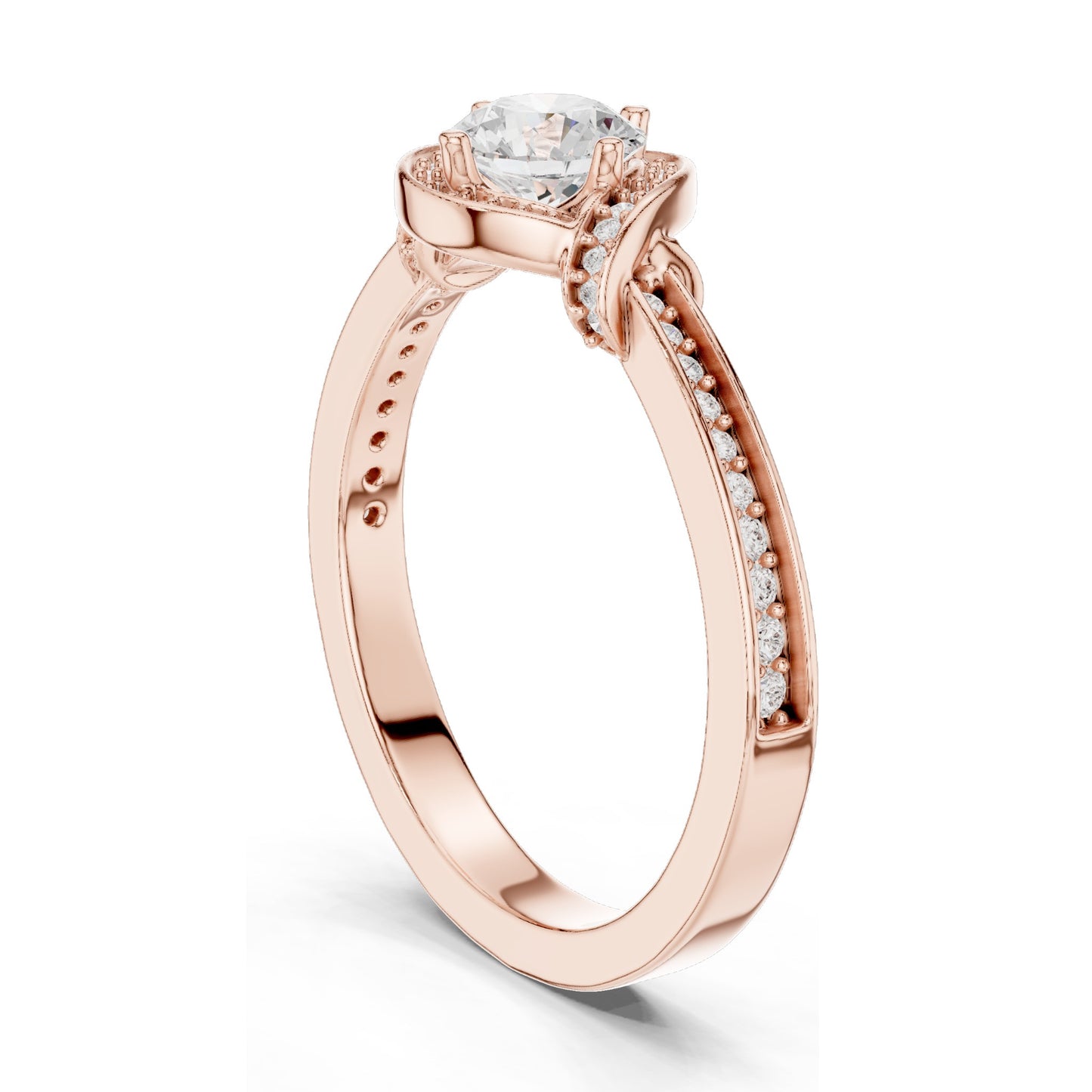 0.836 CT Round Brilliant Lab Diamond Ring for Women | VVS-VS EF Clarity | 18KT, 14KT, 10KT Gold & 925 Silver | Rose, Yellow, White Gold & Moissanite Options