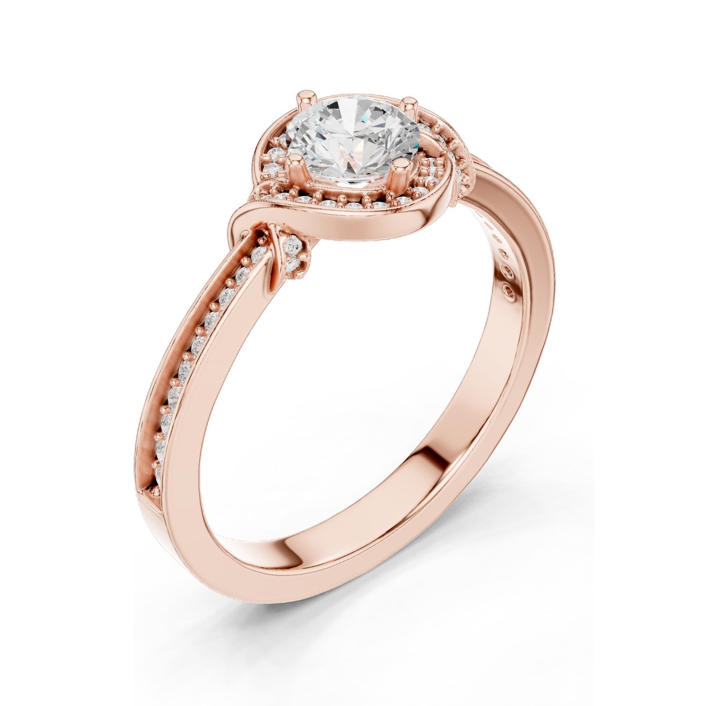 0.836 CT Round Brilliant Lab Diamond Ring for Women | VVS-VS EF Clarity | 18KT, 14KT, 10KT Gold & 925 Silver | Rose, Yellow, White Gold & Moissanite Options