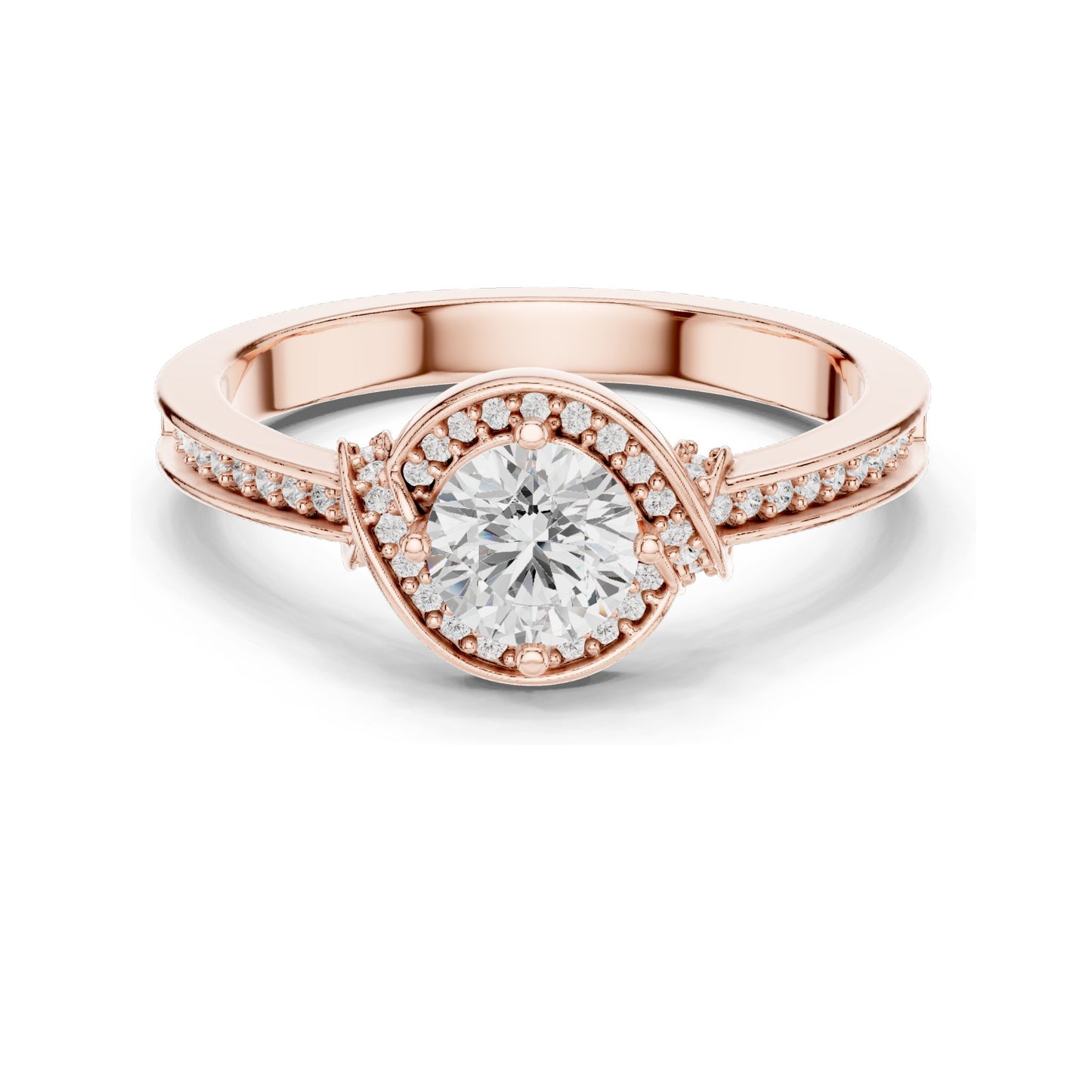 0.836 CT Round Brilliant Lab Diamond Ring for Women | VVS-VS EF Clarity | 18KT, 14KT, 10KT Gold & 925 Silver | Rose, Yellow, White Gold & Moissanite Options
