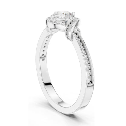 0.836 CT Round Brilliant Lab Diamond Ring for Women | VVS-VS EF Clarity | 18KT, 14KT, 10KT Gold & 925 Silver | Rose, Yellow, White Gold & Moissanite Options