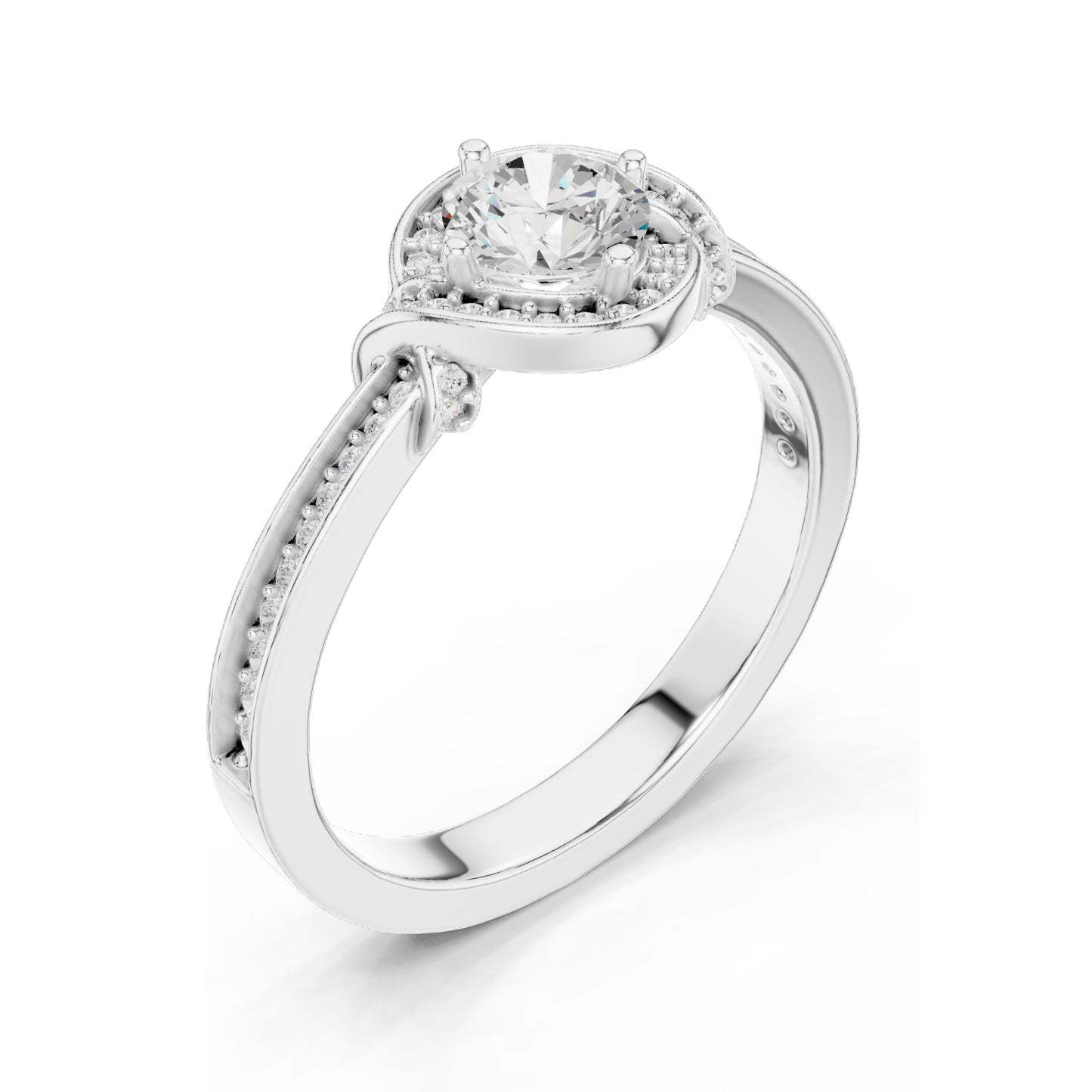 0.836 CT Round Brilliant Lab Diamond Ring for Women | VVS-VS EF Clarity | 18KT, 14KT, 10KT Gold & 925 Silver | Rose, Yellow, White Gold & Moissanite Options