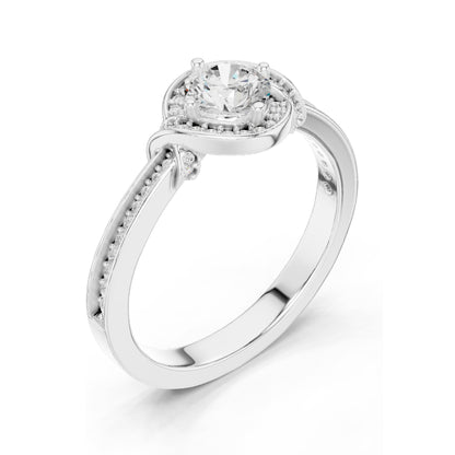 0.836 CT Round Brilliant Lab Diamond Ring for Women | VVS-VS EF Clarity | 18KT, 14KT, 10KT Gold & 925 Silver | Rose, Yellow, White Gold & Moissanite Options