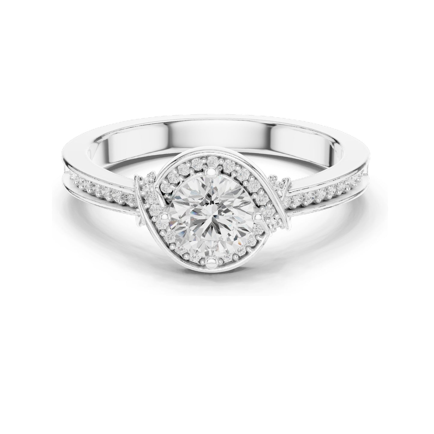 0.836 CT Round Brilliant Lab Diamond Ring for Women | VVS-VS EF Clarity | 18KT, 14KT, 10KT Gold & 925 Silver | Rose, Yellow, White Gold & Moissanite Options