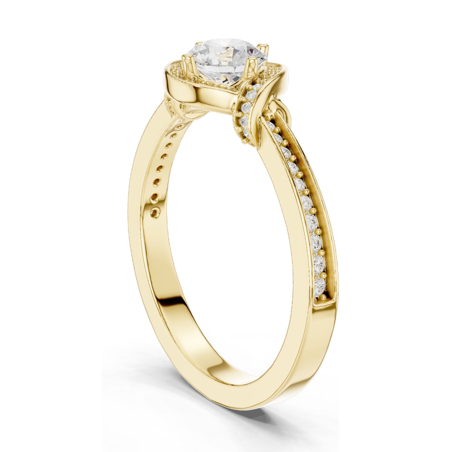 0.836 CT Round Brilliant Lab Diamond Ring for Women | VVS-VS EF Clarity | 18KT, 14KT, 10KT Gold & 925 Silver | Rose, Yellow, White Gold & Moissanite Options