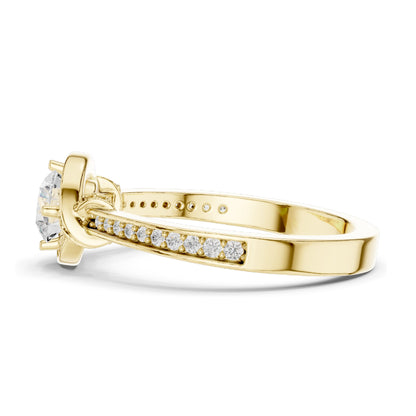 0.836 CT Round Brilliant Lab Diamond Ring for Women | VVS-VS EF Clarity | 18KT, 14KT, 10KT Gold & 925 Silver | Rose, Yellow, White Gold & Moissanite Options