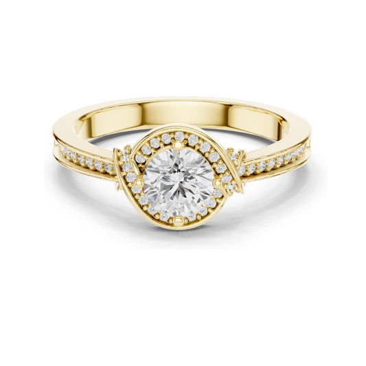 0.836 CT Round Brilliant Lab Diamond Ring for Women | VVS-VS EF Clarity | 18KT, 14KT, 10KT Gold & 925 Silver | Rose, Yellow, White Gold & Moissanite Options