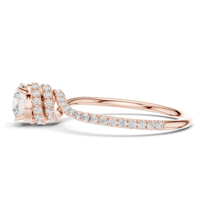 0.84 CT Round Brilliant Lab Diamond Engagement Ring | VVS-VS EF Clarity | 18KT, 14KT, 10KT Gold & 925 Silver | Rose, Yellow, White Gold & Moissanite Options