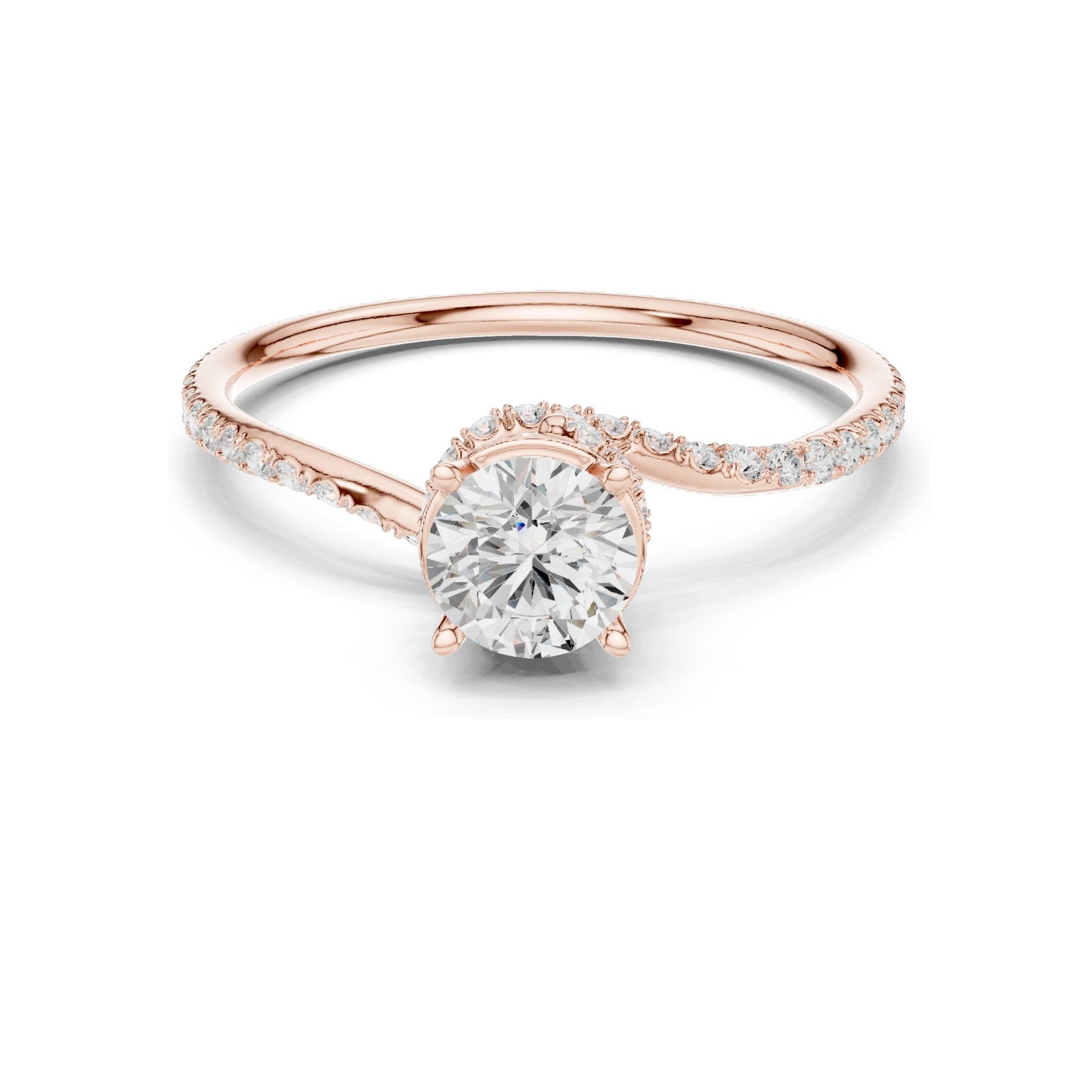 0.84 CT Round Brilliant Lab Diamond Engagement Ring | VVS-VS EF Clarity | 18KT, 14KT, 10KT Gold & 925 Silver | Rose, Yellow, White Gold & Moissanite Options