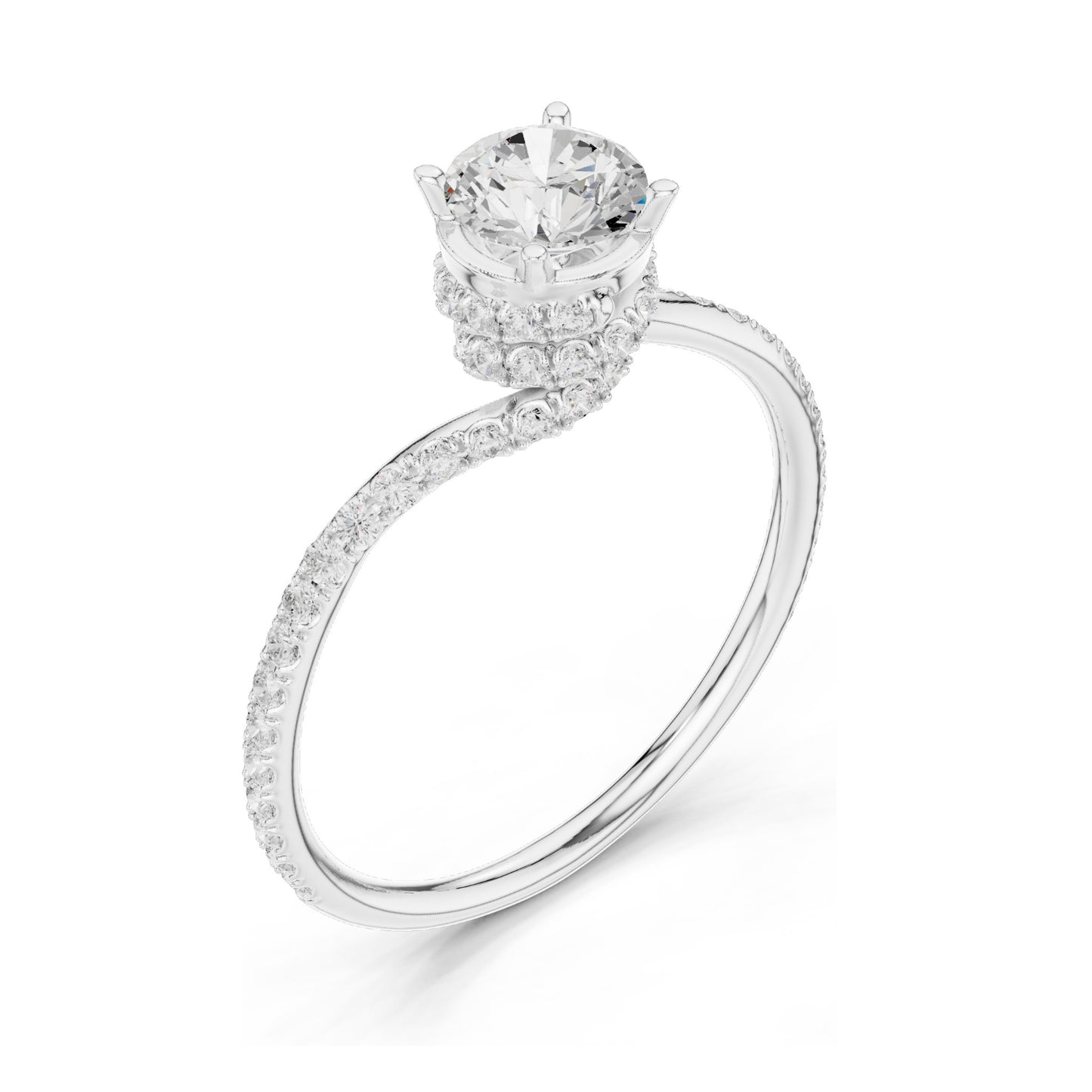 0.84 CT Round Brilliant Lab Diamond Engagement Ring | VVS-VS EF Clarity | 18KT, 14KT, 10KT Gold & 925 Silver | Rose, Yellow, White Gold & Moissanite Options