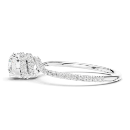 0.84 CT Round Brilliant Lab Diamond Engagement Ring | VVS-VS EF Clarity | 18KT, 14KT, 10KT Gold & 925 Silver | Rose, Yellow, White Gold & Moissanite Options