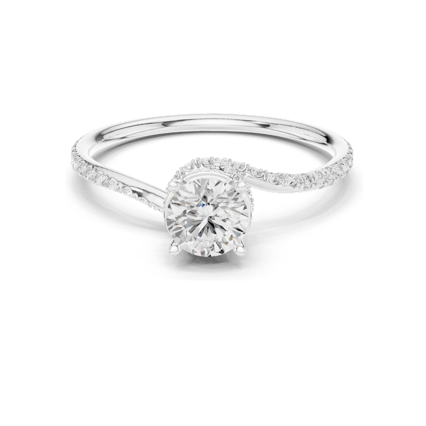 0.84 CT Round Brilliant Lab Diamond Engagement Ring | VVS-VS EF Clarity | 18KT, 14KT, 10KT Gold & 925 Silver | Rose, Yellow, White Gold & Moissanite Options