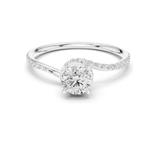 0.84 CT Round Brilliant Lab Diamond Engagement Ring | VVS-VS EF Clarity | 18KT, 14KT, 10KT Gold & 925 Silver | Rose, Yellow, White Gold & Moissanite Options
