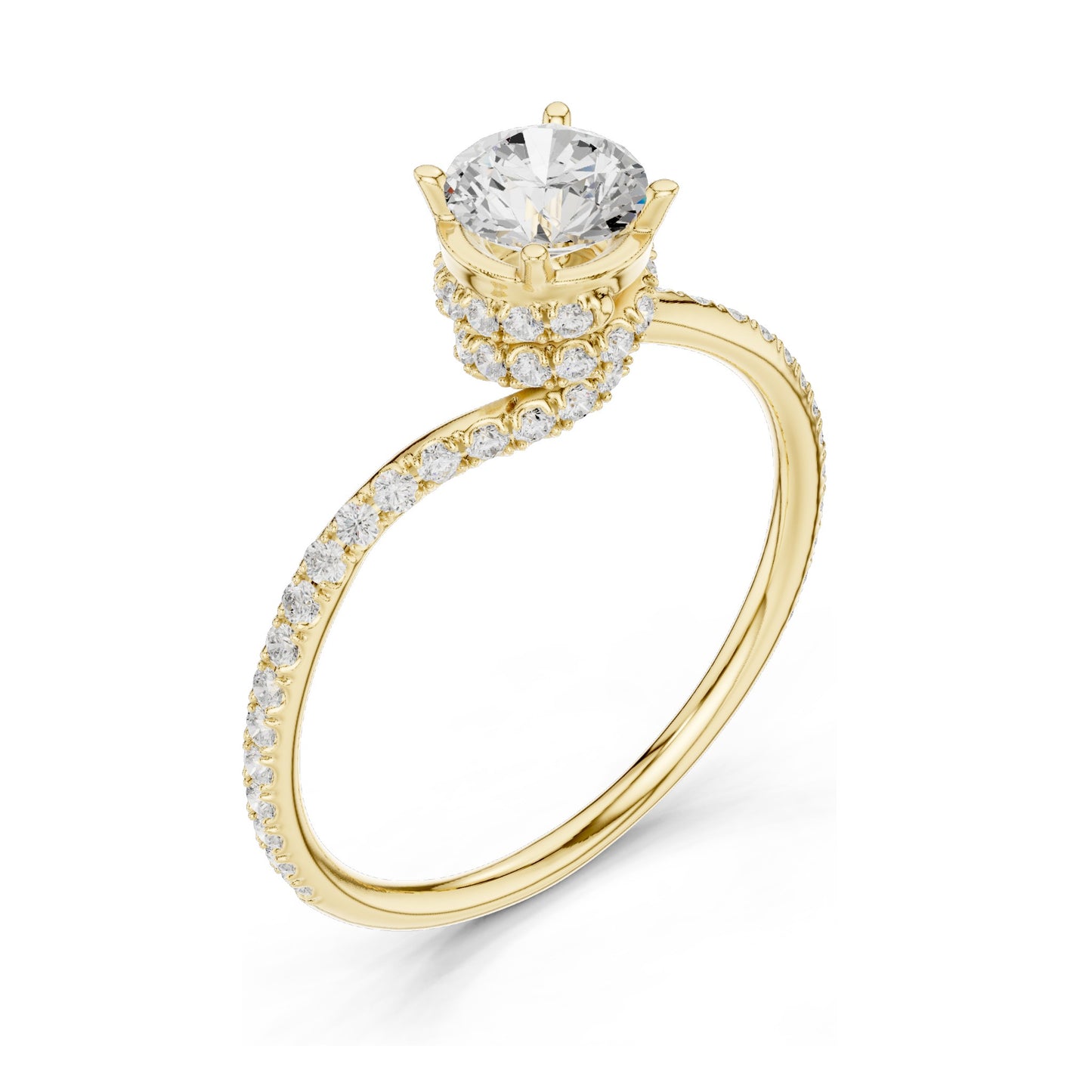 0.84 CT Round Brilliant Lab Diamond Engagement Ring | VVS-VS EF Clarity | 18KT, 14KT, 10KT Gold & 925 Silver | Rose, Yellow, White Gold & Moissanite Options