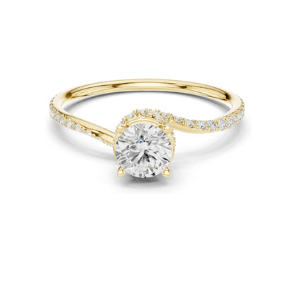 0.84 CT Round Brilliant Lab Diamond Engagement Ring | VVS-VS EF Clarity | 18KT, 14KT, 10KT Gold & 925 Silver | Rose, Yellow, White Gold & Moissanite Options