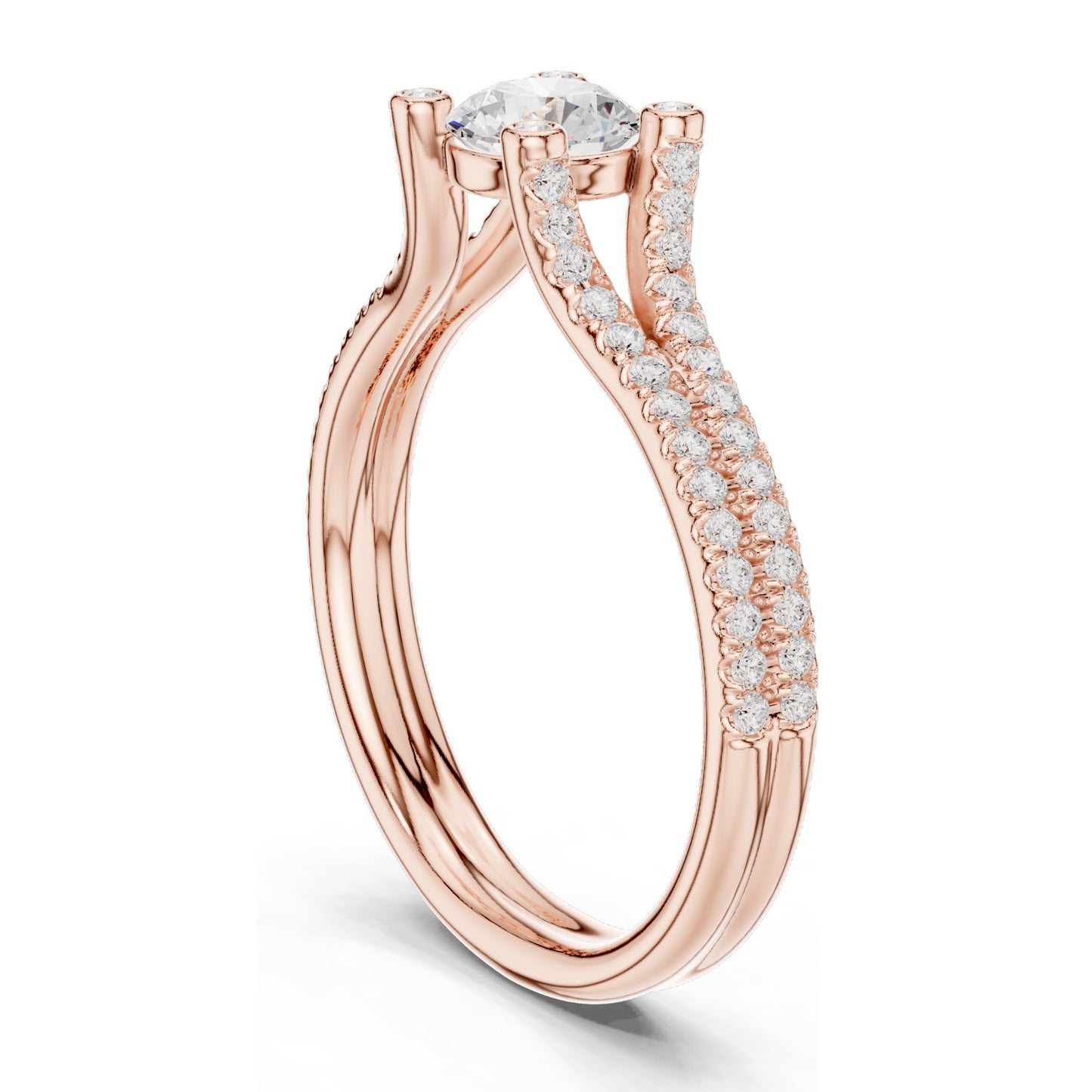0.99 CT Round Brilliant Lab Diamond Engagement Ring | VVS-VS EF Clarity | 18KT, 14KT, 10KT Gold & 925 Silver | Rose, Yellow, White Gold & Moissanite Options