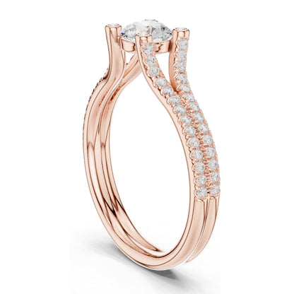 0.99 CT Round Brilliant Lab Diamond Engagement Ring | VVS-VS EF Clarity | 18KT, 14KT, 10KT Gold & 925 Silver | Rose, Yellow, White Gold & Moissanite Options