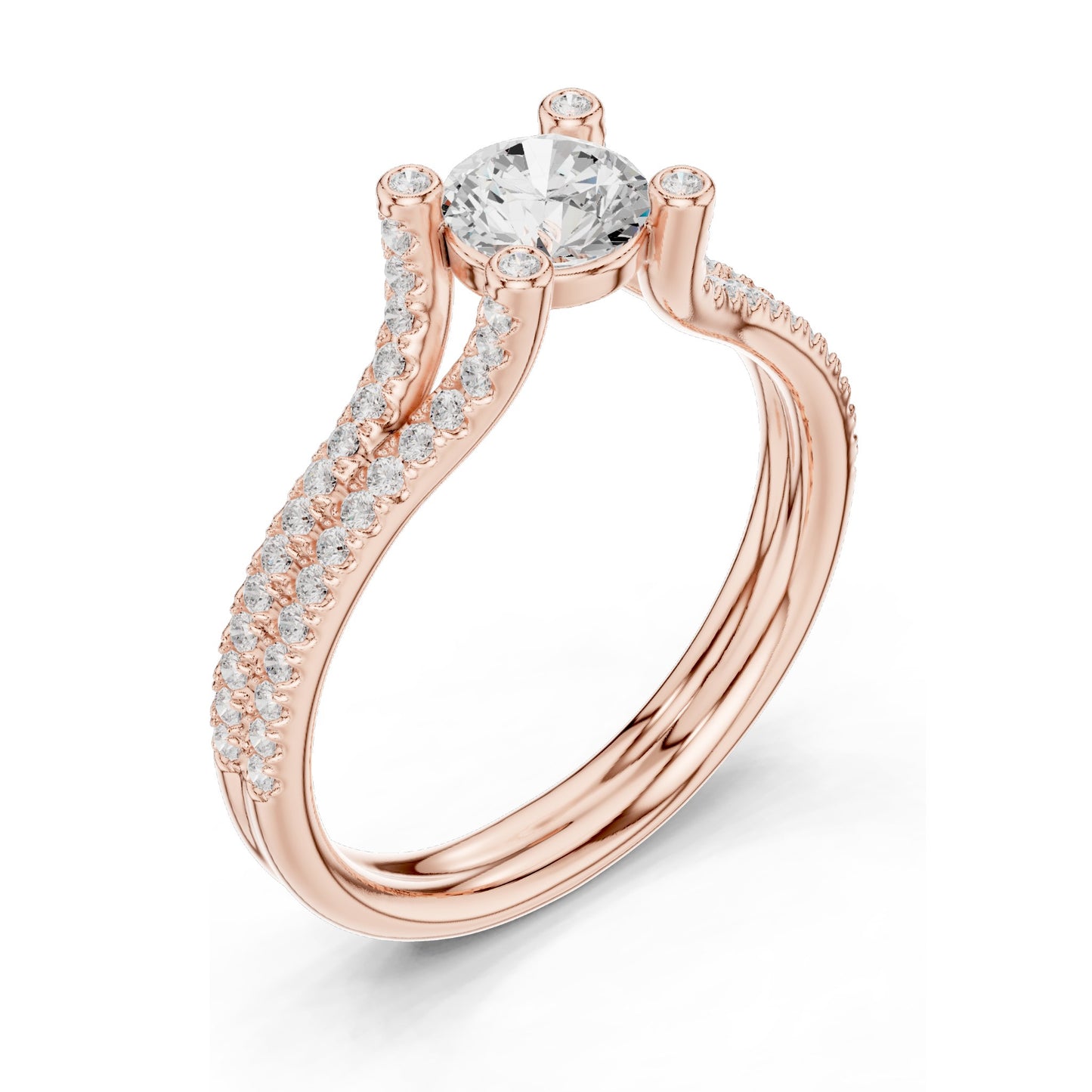 0.99 CT Round Brilliant Lab Diamond Engagement Ring | VVS-VS EF Clarity | 18KT, 14KT, 10KT Gold & 925 Silver | Rose, Yellow, White Gold & Moissanite Options