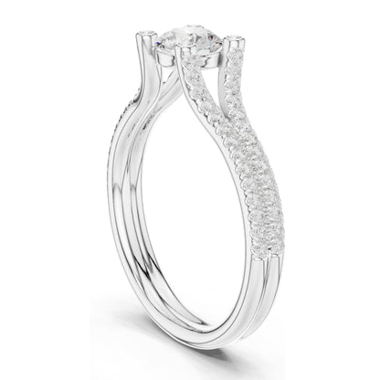 0.99 CT Round Brilliant Lab Diamond Engagement Ring | VVS-VS EF Clarity | 18KT, 14KT, 10KT Gold & 925 Silver | Rose, Yellow, White Gold & Moissanite Options