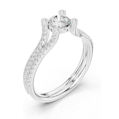 0.99 CT Round Brilliant Lab Diamond Engagement Ring | VVS-VS EF Clarity | 18KT, 14KT, 10KT Gold & 925 Silver | Rose, Yellow, White Gold & Moissanite Options