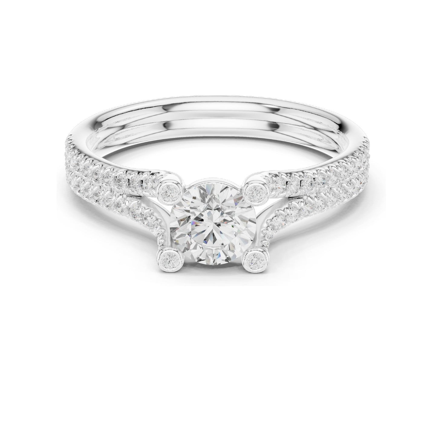 0.99 CT Round Brilliant Lab Diamond Engagement Ring | VVS-VS EF Clarity | 18KT, 14KT, 10KT Gold & 925 Silver | Rose, Yellow, White Gold & Moissanite Options