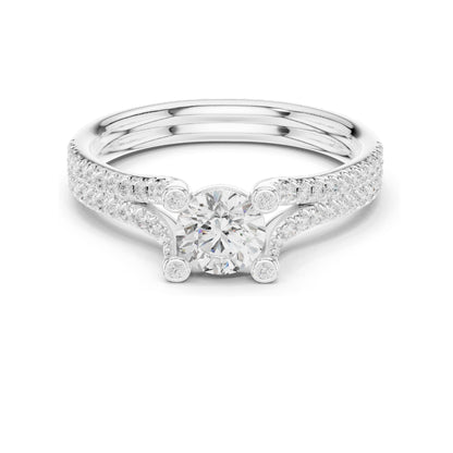 0.99 CT Round Brilliant Lab Diamond Engagement Ring | VVS-VS EF Clarity | 18KT, 14KT, 10KT Gold & 925 Silver | Rose, Yellow, White Gold & Moissanite Options