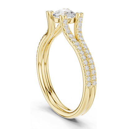 0.99 CT Round Brilliant Lab Diamond Engagement Ring | VVS-VS EF Clarity | 18KT, 14KT, 10KT Gold & 925 Silver | Rose, Yellow, White Gold & Moissanite Options