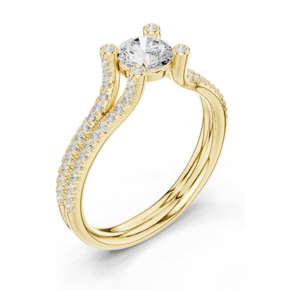 0.99 CT Round Brilliant Lab Diamond Engagement Ring | VVS-VS EF Clarity | 18KT, 14KT, 10KT Gold & 925 Silver | Rose, Yellow, White Gold & Moissanite Options