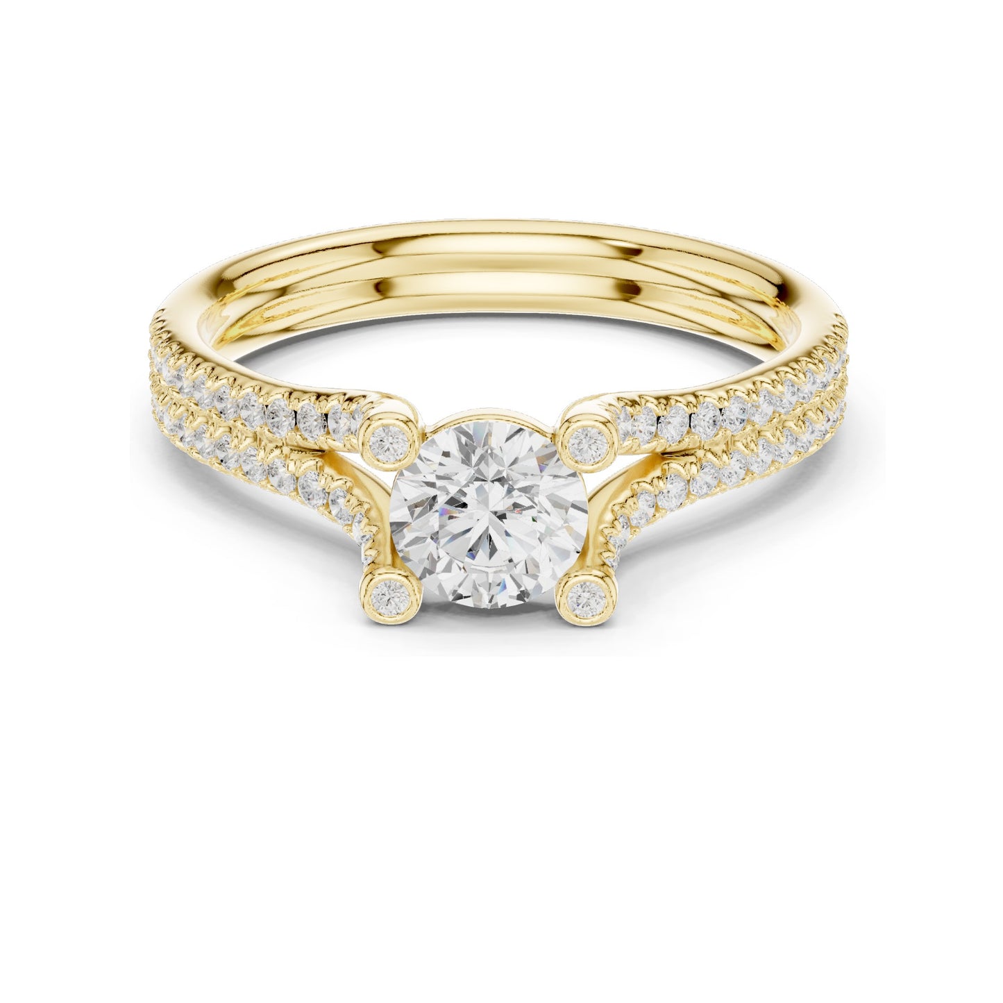 0.99 CT Round Brilliant Lab Diamond Engagement Ring | VVS-VS EF Clarity | 18KT, 14KT, 10KT Gold & 925 Silver | Rose, Yellow, White Gold & Moissanite Options