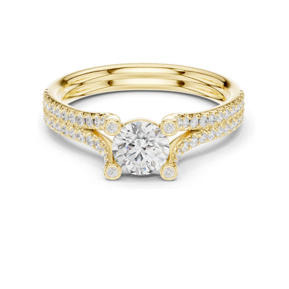 0.99 CT Round Brilliant Lab Diamond Engagement Ring | VVS-VS EF Clarity | 18KT, 14KT, 10KT Gold & 925 Silver | Rose, Yellow, White Gold & Moissanite Options