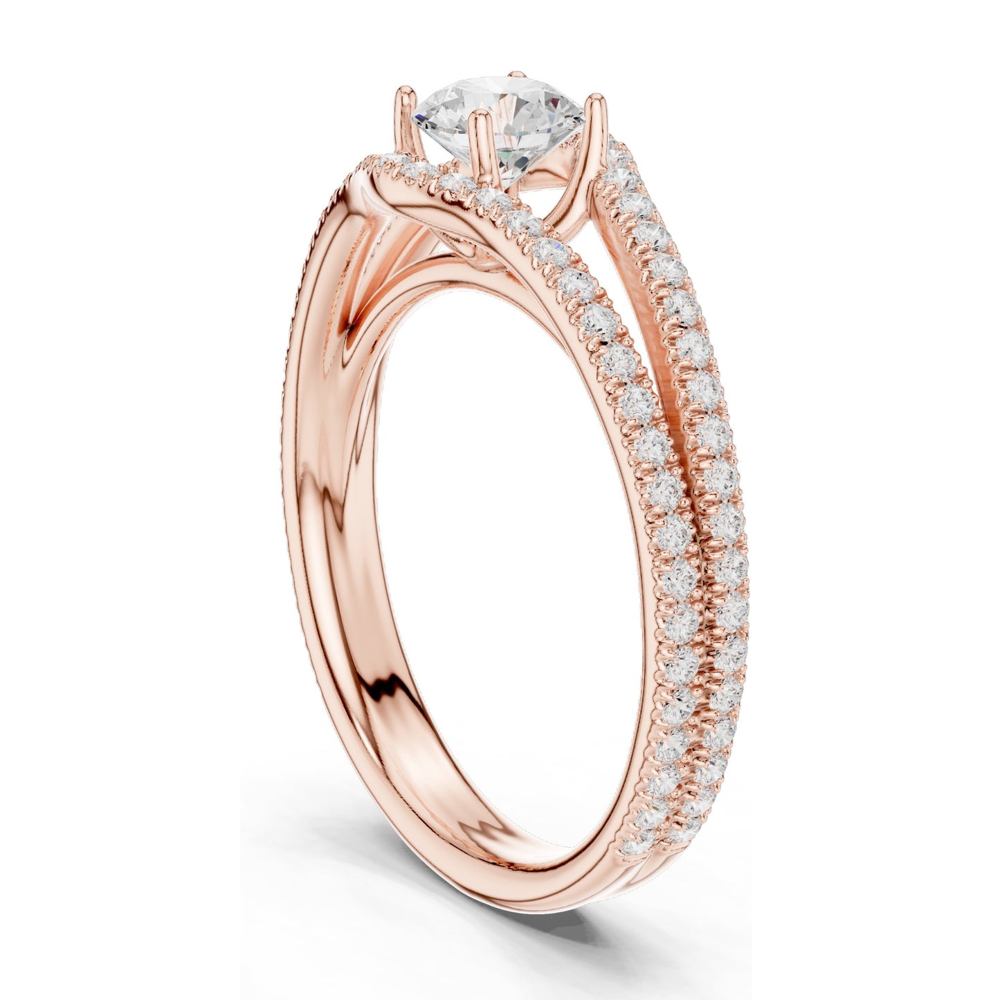 1.25 CT Round Brilliant Lab Diamond Twist Engagement Ring for Women | VVS-VS EF Clarity | 18KT, 14KT, 10KT Gold & 925 Silver | Rose, Yellow, White Gold & Moissanite Options