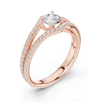 1.25 CT Round Brilliant Lab Diamond Twist Engagement Ring for Women | VVS-VS EF Clarity | 18KT, 14KT, 10KT Gold & 925 Silver | Rose, Yellow, White Gold & Moissanite Options