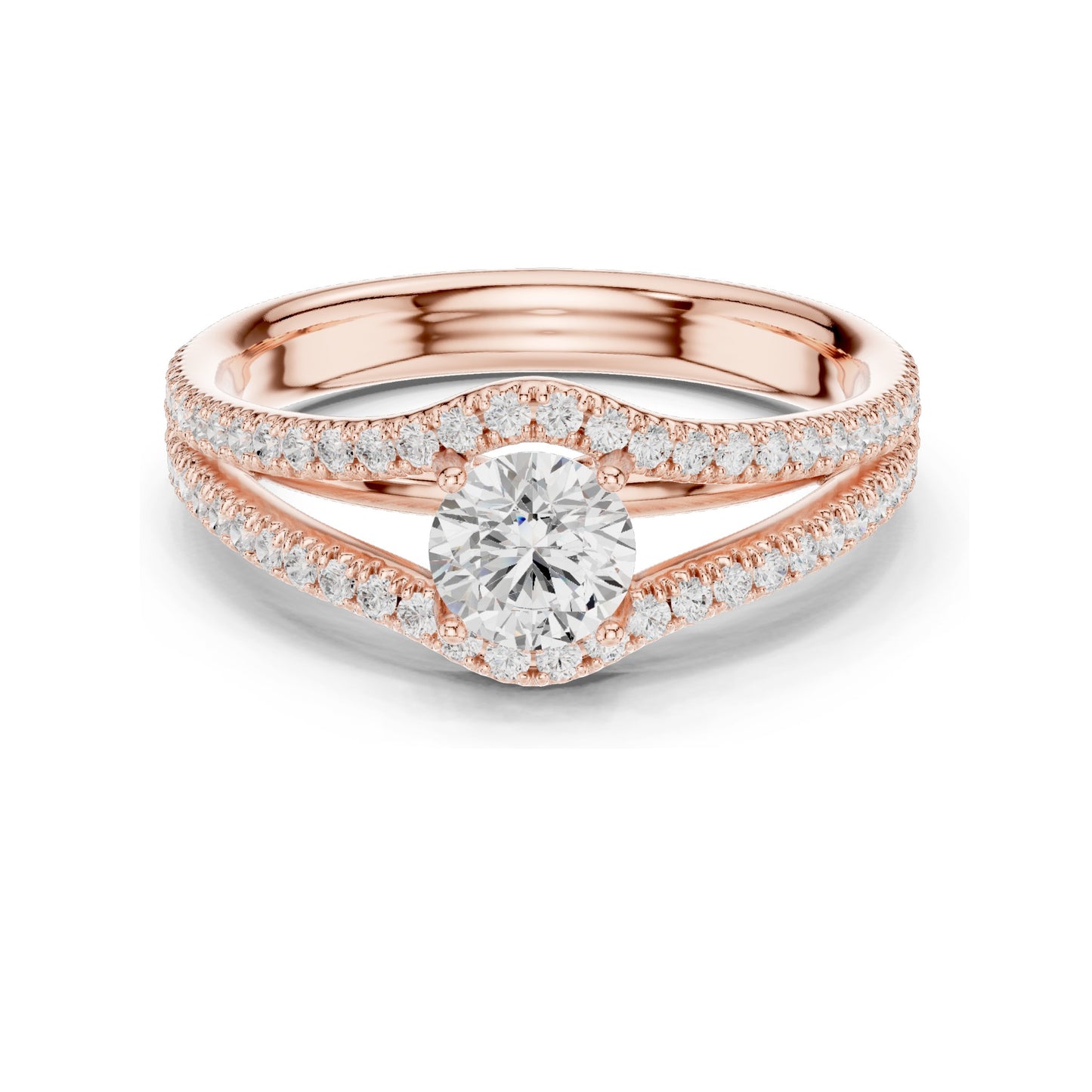 1.25 CT Round Brilliant Lab Diamond Twist Engagement Ring for Women | VVS-VS EF Clarity | 18KT, 14KT, 10KT Gold & 925 Silver | Rose, Yellow, White Gold & Moissanite Options