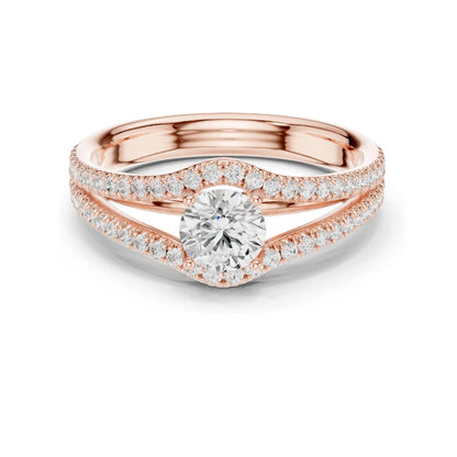 1.25 CT Round Brilliant Lab Diamond Twist Engagement Ring for Women | VVS-VS EF Clarity | 18KT, 14KT, 10KT Gold & 925 Silver | Rose, Yellow, White Gold & Moissanite Options