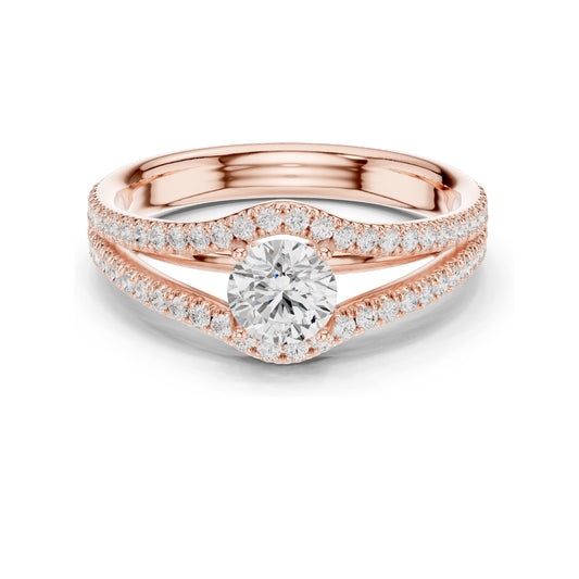1.25 CT Round Brilliant Lab Diamond Twist Engagement Ring for Women | VVS-VS EF Clarity | 18KT, 14KT, 10KT Gold & 925 Silver | Rose, Yellow, White Gold & Moissanite Options