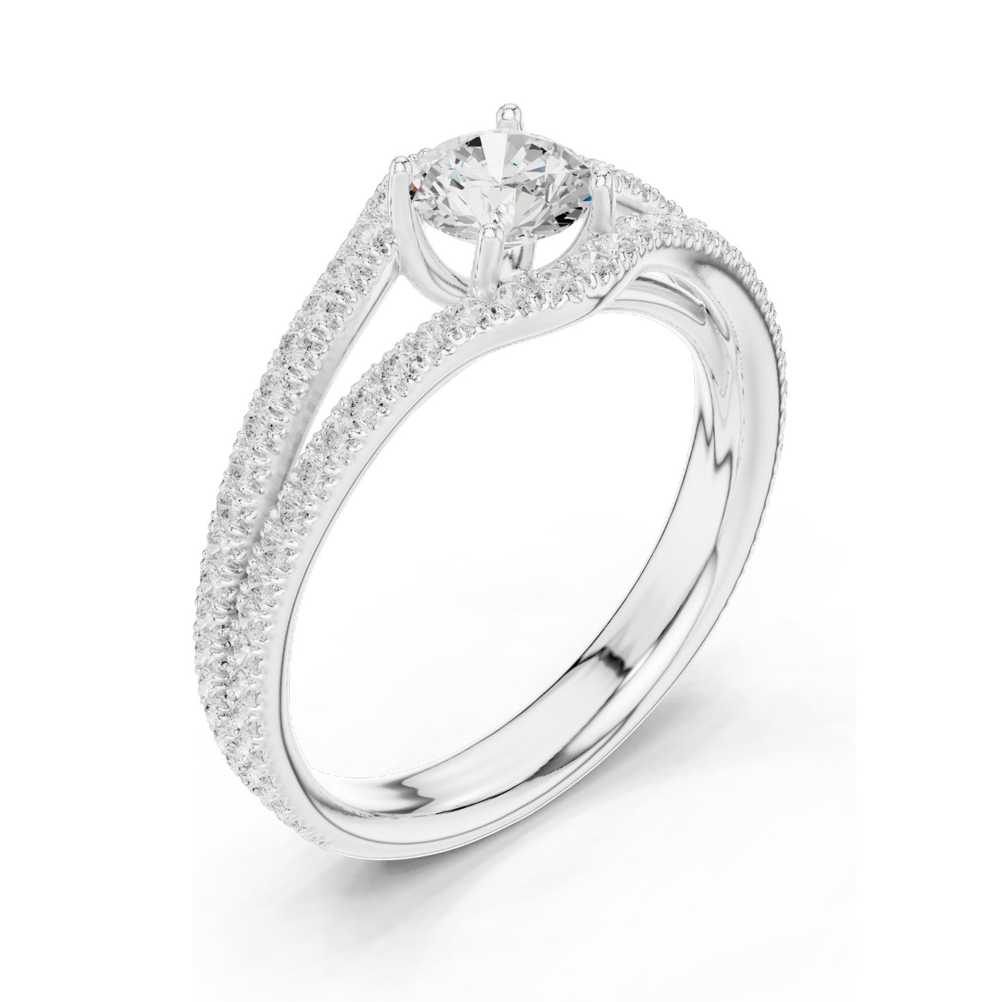 1.25 CT Round Brilliant Lab Diamond Twist Engagement Ring for Women | VVS-VS EF Clarity | 18KT, 14KT, 10KT Gold & 925 Silver | Rose, Yellow, White Gold & Moissanite Options