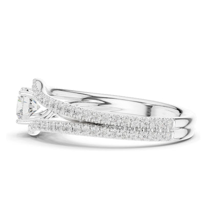 1.25 CT Round Brilliant Lab Diamond Twist Engagement Ring for Women | VVS-VS EF Clarity | 18KT, 14KT, 10KT Gold & 925 Silver | Rose, Yellow, White Gold & Moissanite Options