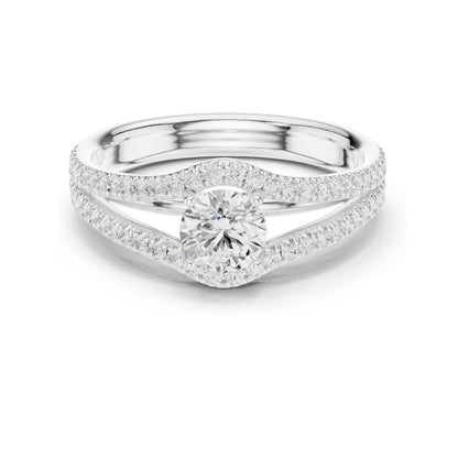 1.25 CT Round Brilliant Lab Diamond Twist Engagement Ring for Women | VVS-VS EF Clarity | 18KT, 14KT, 10KT Gold & 925 Silver | Rose, Yellow, White Gold & Moissanite Options