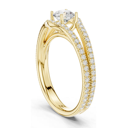 1.25 CT Round Brilliant Lab Diamond Twist Engagement Ring for Women | VVS-VS EF Clarity | 18KT, 14KT, 10KT Gold & 925 Silver | Rose, Yellow, White Gold & Moissanite Options