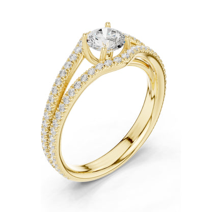 1.25 CT Round Brilliant Lab Diamond Twist Engagement Ring for Women | VVS-VS EF Clarity | 18KT, 14KT, 10KT Gold & 925 Silver | Rose, Yellow, White Gold & Moissanite Options