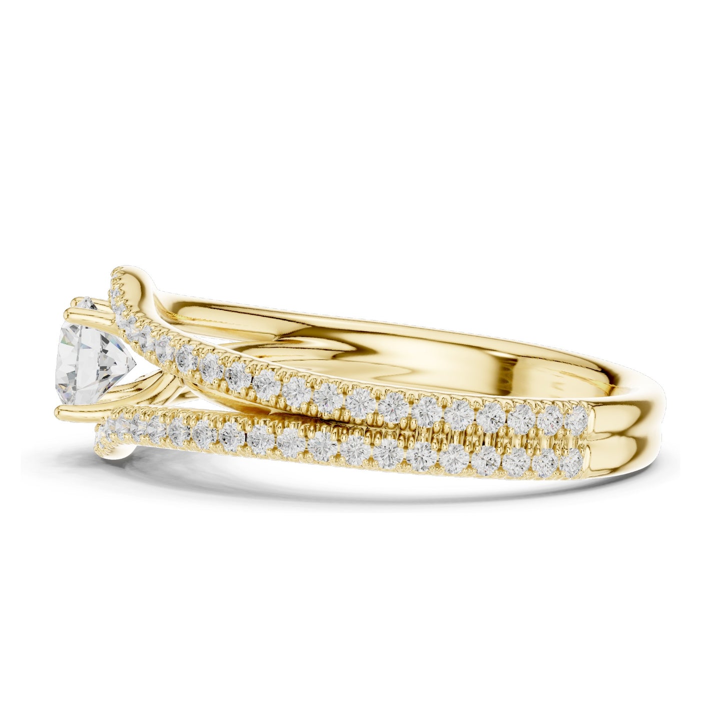 1.25 CT Round Brilliant Lab Diamond Twist Engagement Ring for Women | VVS-VS EF Clarity | 18KT, 14KT, 10KT Gold & 925 Silver | Rose, Yellow, White Gold & Moissanite Options