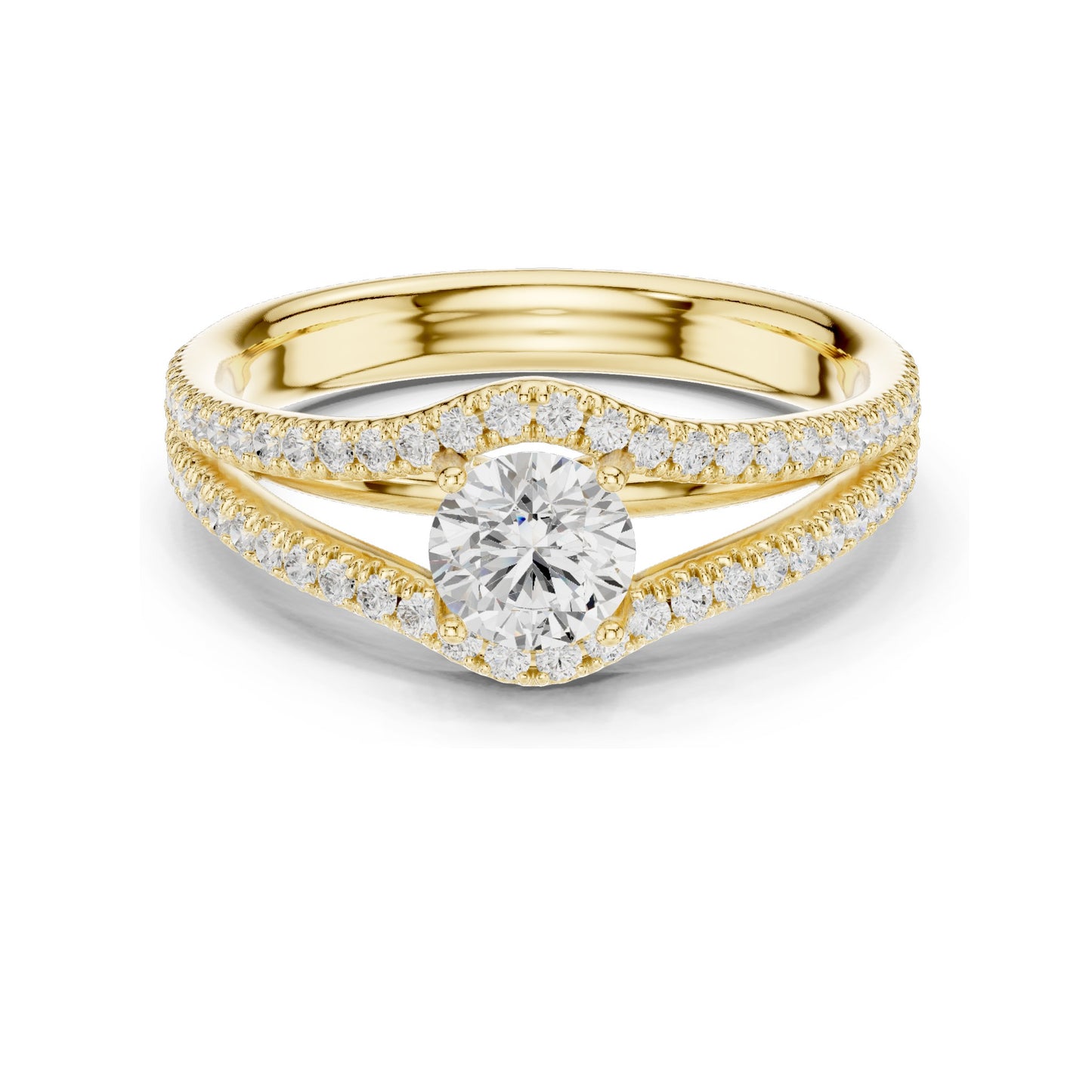 1.25 CT Round Brilliant Lab Diamond Twist Engagement Ring for Women | VVS-VS EF Clarity | 18KT, 14KT, 10KT Gold & 925 Silver | Rose, Yellow, White Gold & Moissanite Options