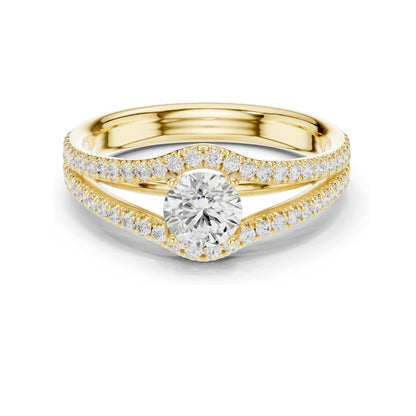 1.25 CT Round Brilliant Lab Diamond Twist Engagement Ring for Women | VVS-VS EF Clarity | 18KT, 14KT, 10KT Gold & 925 Silver | Rose, Yellow, White Gold & Moissanite Options