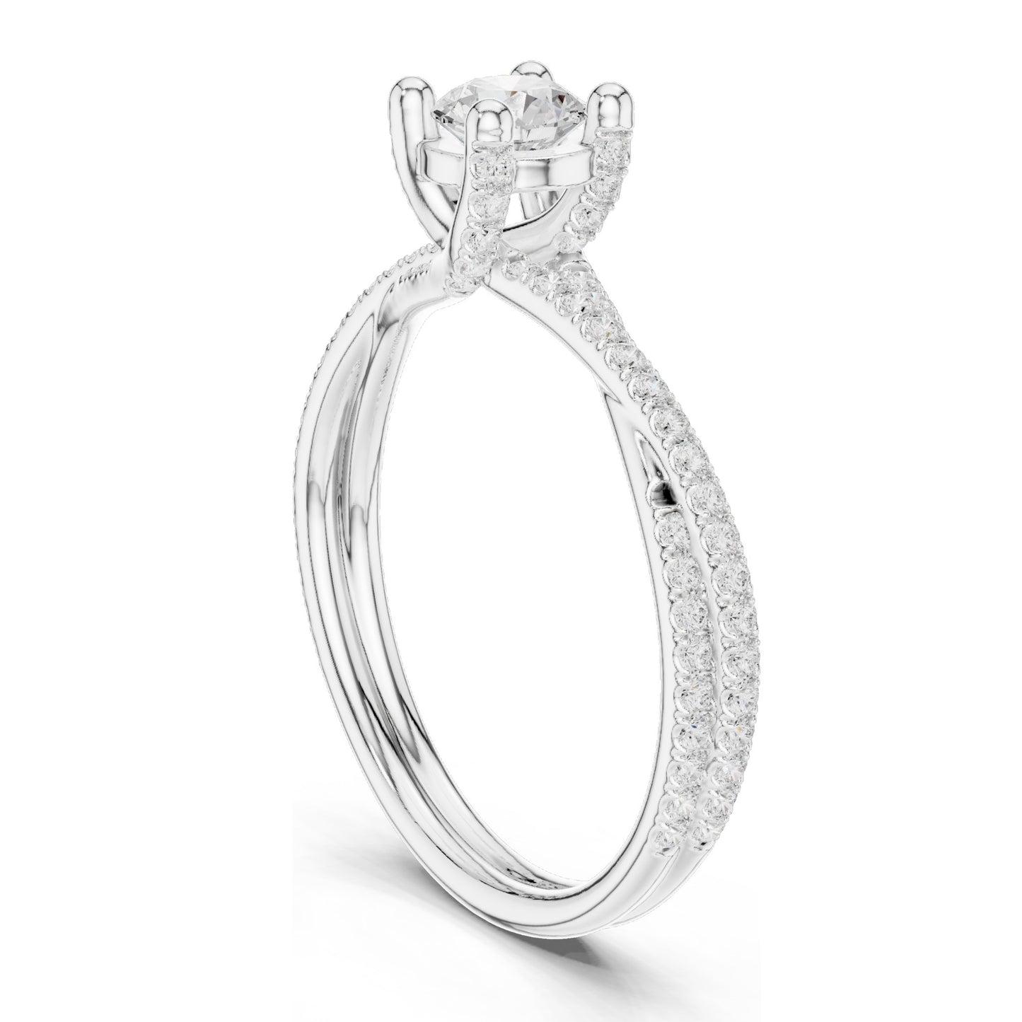 0.88 CT Round Brilliant Lab Diamond Twist Band Ring for Women | VVS-VS EF Clarity | 18KT, 14KT, 10KT Gold & 925 Silver | Rose, Yellow, White Gold & Moissanite Options