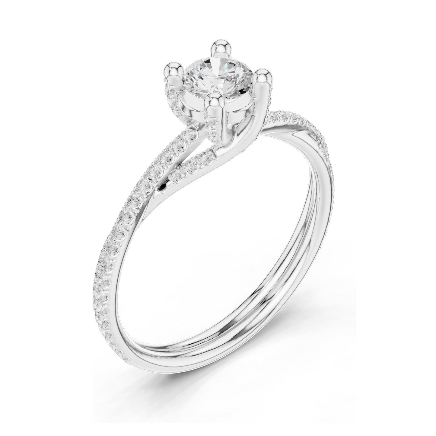 0.88 CT Round Brilliant Lab Diamond Twist Band Ring for Women | VVS-VS EF Clarity | 18KT, 14KT, 10KT Gold & 925 Silver | Rose, Yellow, White Gold & Moissanite Options