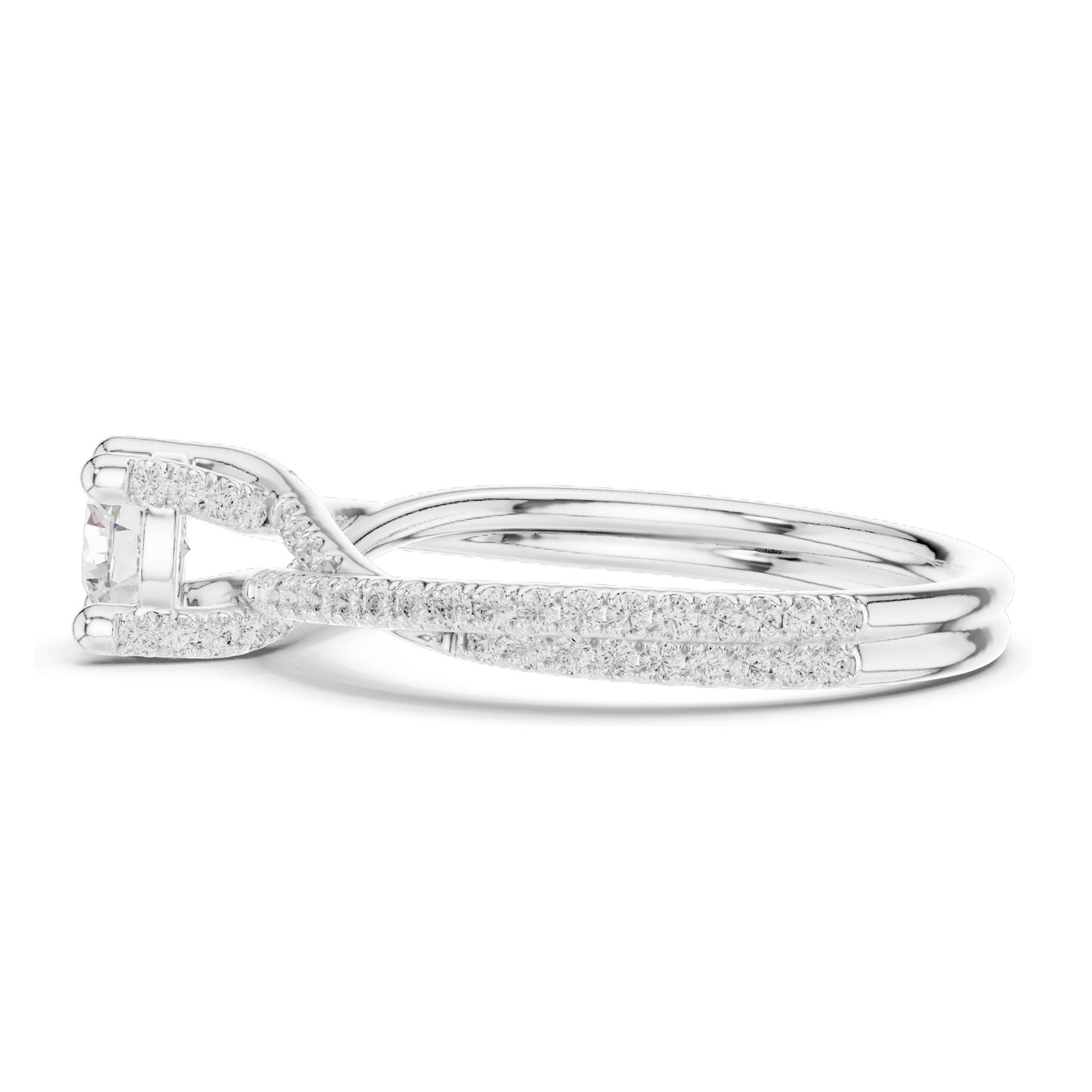 0.88 CT Round Brilliant Lab Diamond Twist Band Ring for Women | VVS-VS EF Clarity | 18KT, 14KT, 10KT Gold & 925 Silver | Rose, Yellow, White Gold & Moissanite Options