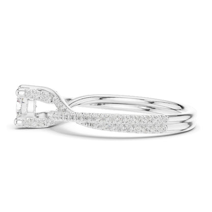 0.88 CT Round Brilliant Lab Diamond Twist Band Ring for Women | VVS-VS EF Clarity | 18KT, 14KT, 10KT Gold & 925 Silver | Rose, Yellow, White Gold & Moissanite Options